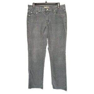 Levis 505 Corduroy Pants Jeans Womens 10M 32x31 Gray Straight Leg Mid Rise
